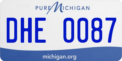 MI license plate DHE0087