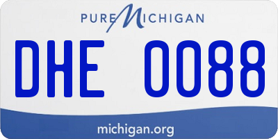 MI license plate DHE0088