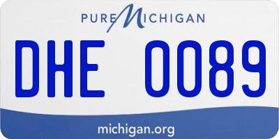 MI license plate DHE0089