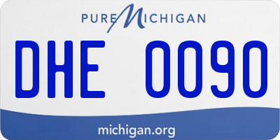 MI license plate DHE0090