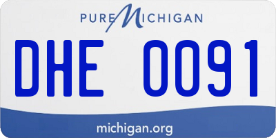 MI license plate DHE0091