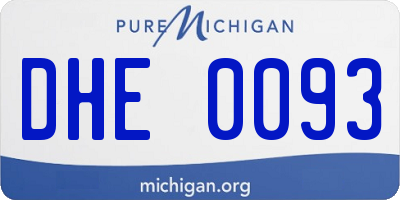 MI license plate DHE0093