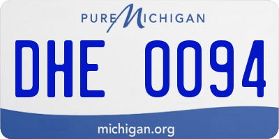 MI license plate DHE0094