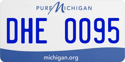 MI license plate DHE0095