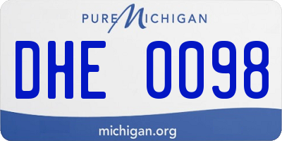 MI license plate DHE0098