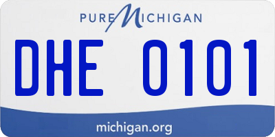MI license plate DHE0101