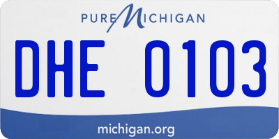 MI license plate DHE0103
