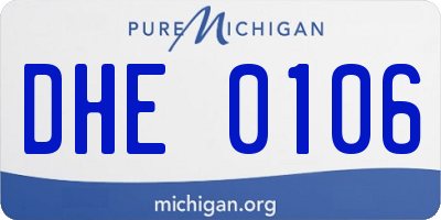 MI license plate DHE0106