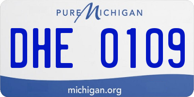 MI license plate DHE0109