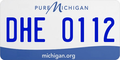 MI license plate DHE0112
