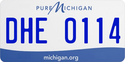 MI license plate DHE0114
