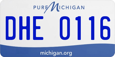 MI license plate DHE0116
