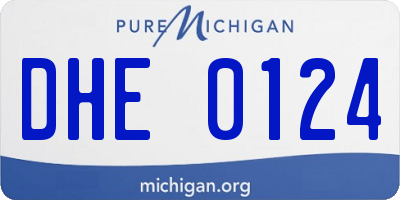 MI license plate DHE0124