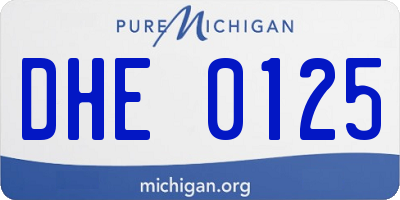 MI license plate DHE0125