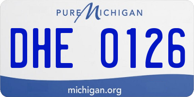 MI license plate DHE0126