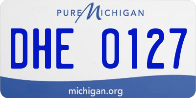 MI license plate DHE0127