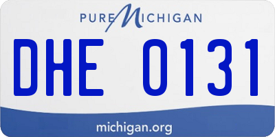 MI license plate DHE0131