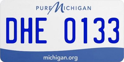 MI license plate DHE0133