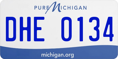 MI license plate DHE0134
