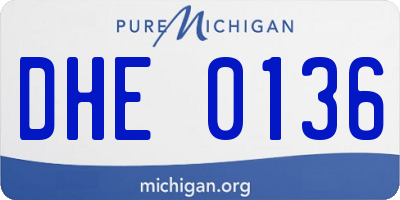 MI license plate DHE0136
