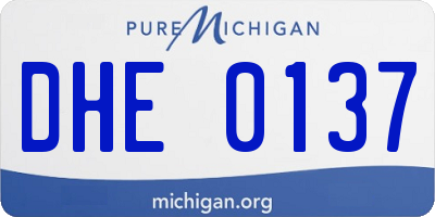 MI license plate DHE0137