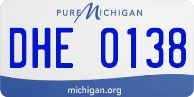 MI license plate DHE0138