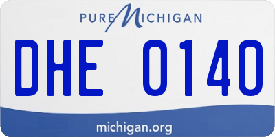 MI license plate DHE0140