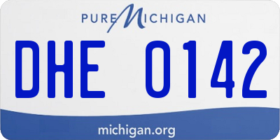 MI license plate DHE0142