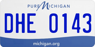 MI license plate DHE0143
