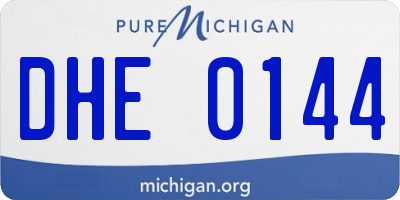 MI license plate DHE0144