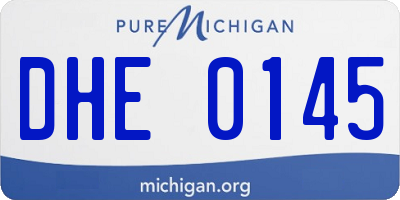 MI license plate DHE0145