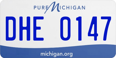 MI license plate DHE0147