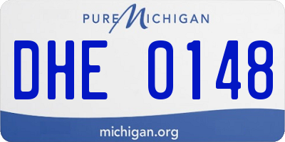 MI license plate DHE0148
