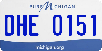 MI license plate DHE0151