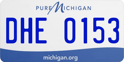 MI license plate DHE0153