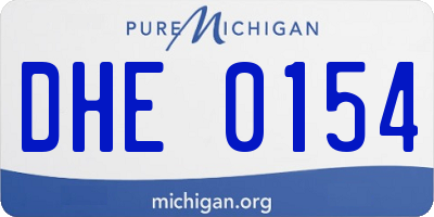 MI license plate DHE0154