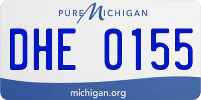 MI license plate DHE0155