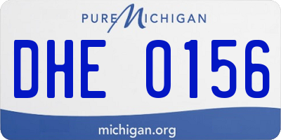 MI license plate DHE0156