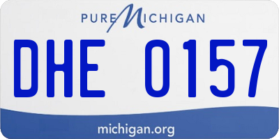 MI license plate DHE0157