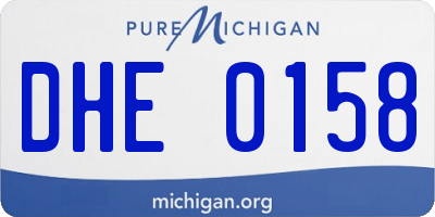 MI license plate DHE0158