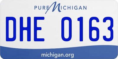 MI license plate DHE0163