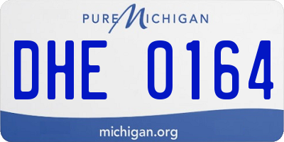 MI license plate DHE0164