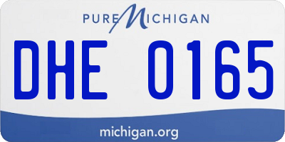 MI license plate DHE0165
