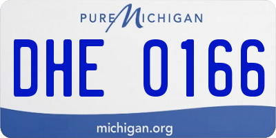 MI license plate DHE0166