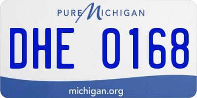 MI license plate DHE0168