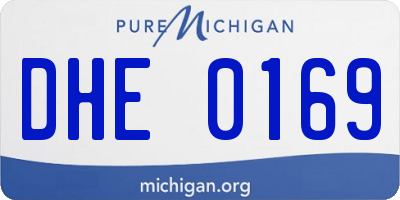 MI license plate DHE0169