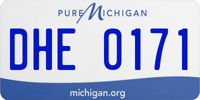 MI license plate DHE0171