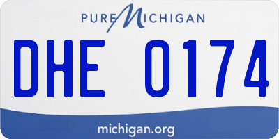 MI license plate DHE0174