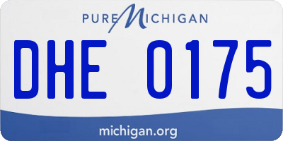 MI license plate DHE0175