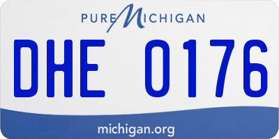 MI license plate DHE0176